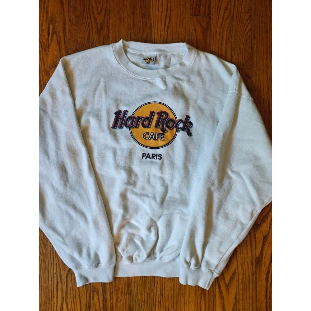 Vintage 90s Hard Rock Cafe Paris Crewneck Sweatshirt Size Adult Large